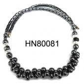 Twist Round Beads Style Stone Beads Hematite Necklace